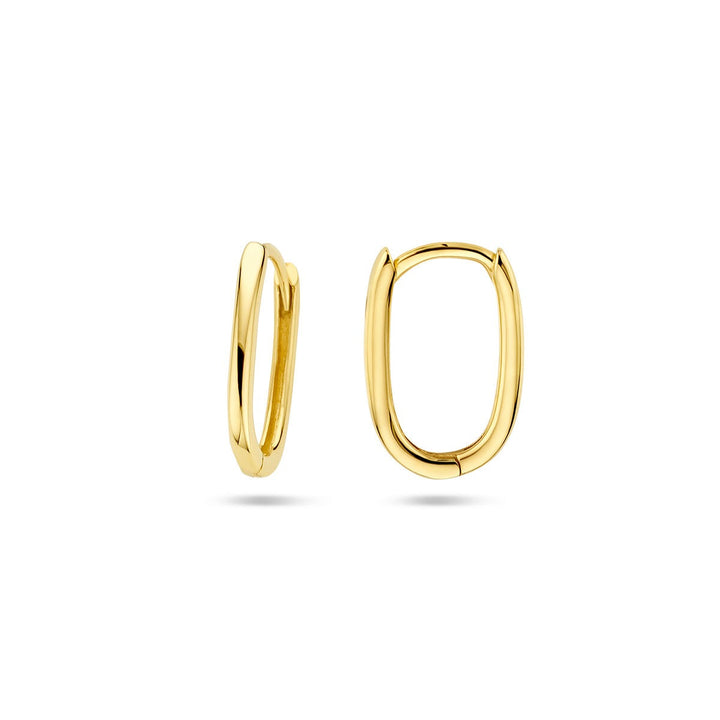 9k Geelgouden paperclip klapoorringen – Minimalistisch design met moderne flair