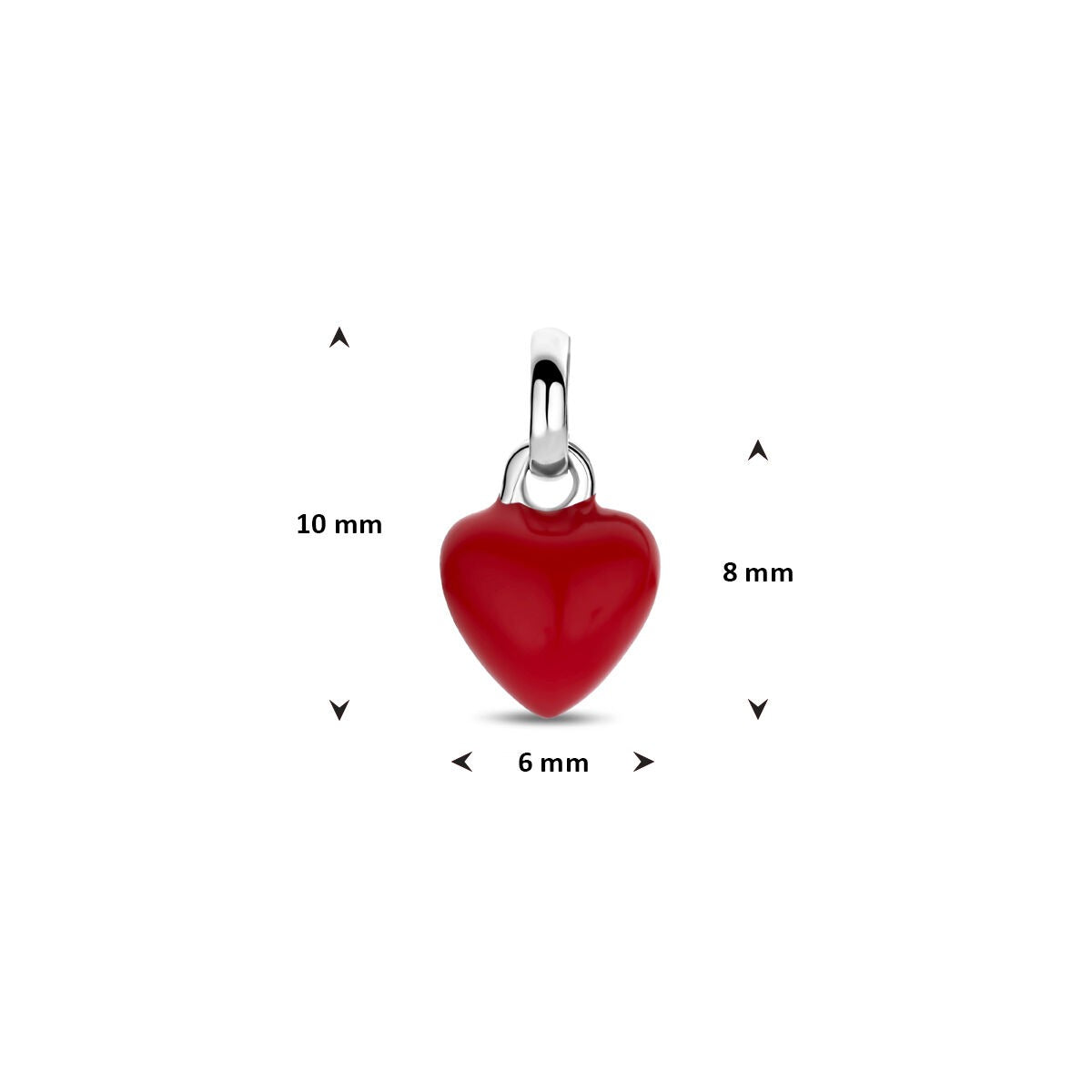 Zilveren kinder hanger hartje gerhodineerd 8x6mm
