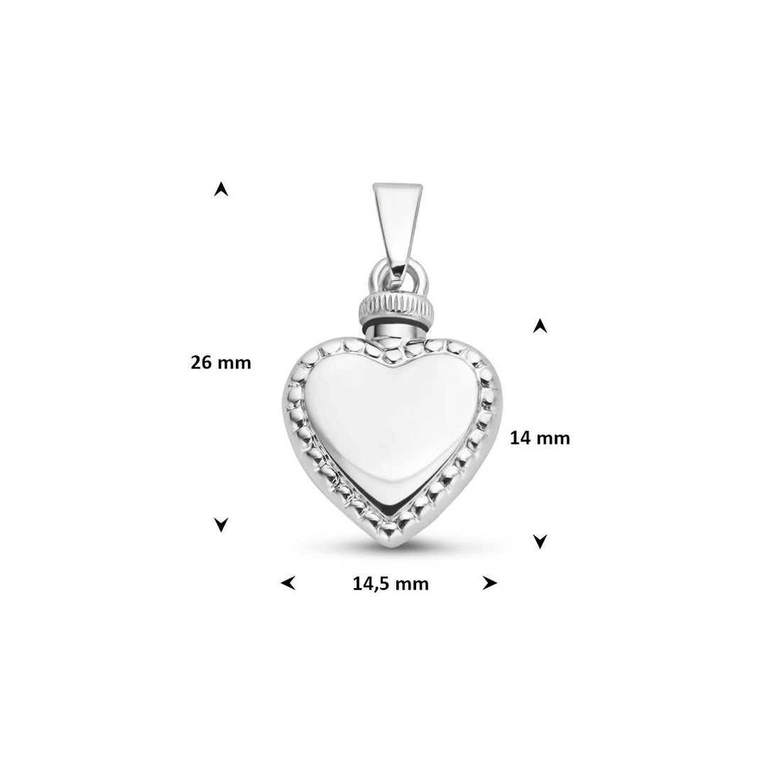 Zilveren urnhanger hart – 925 gerhodineerd zilver