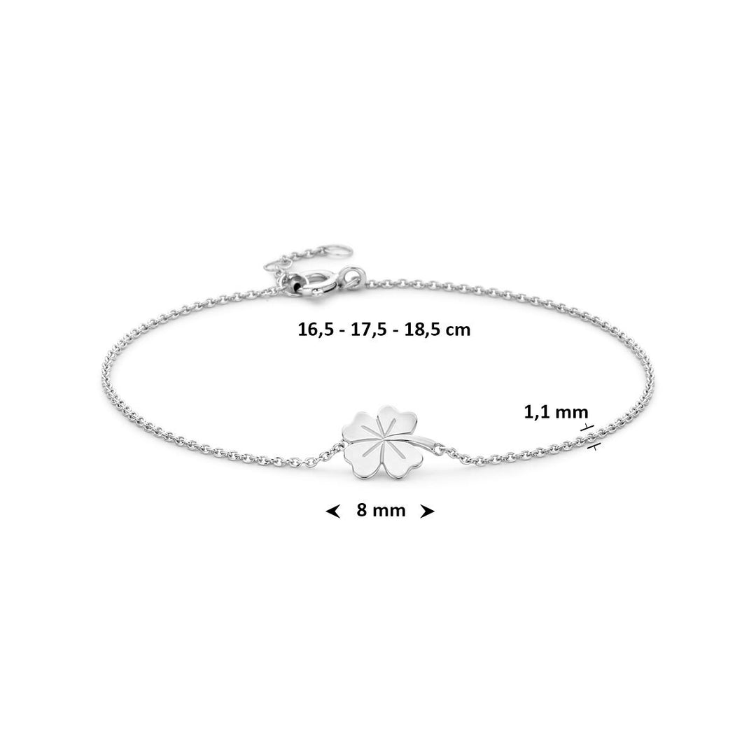 Gerhodineerd zilveren klaverarmband