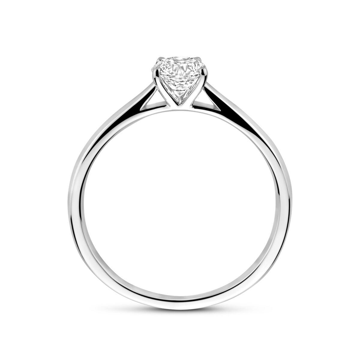 14k Witgouden damesring met 0.50ct lab grown diamant