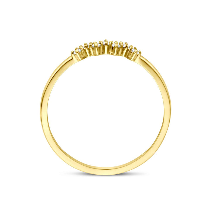 9k Geelgouden ring met zirkonia entourage