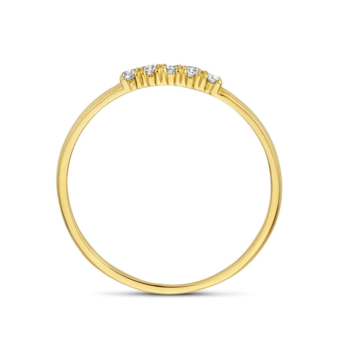 Gouden dames ring – 14k alliance met zirkonia