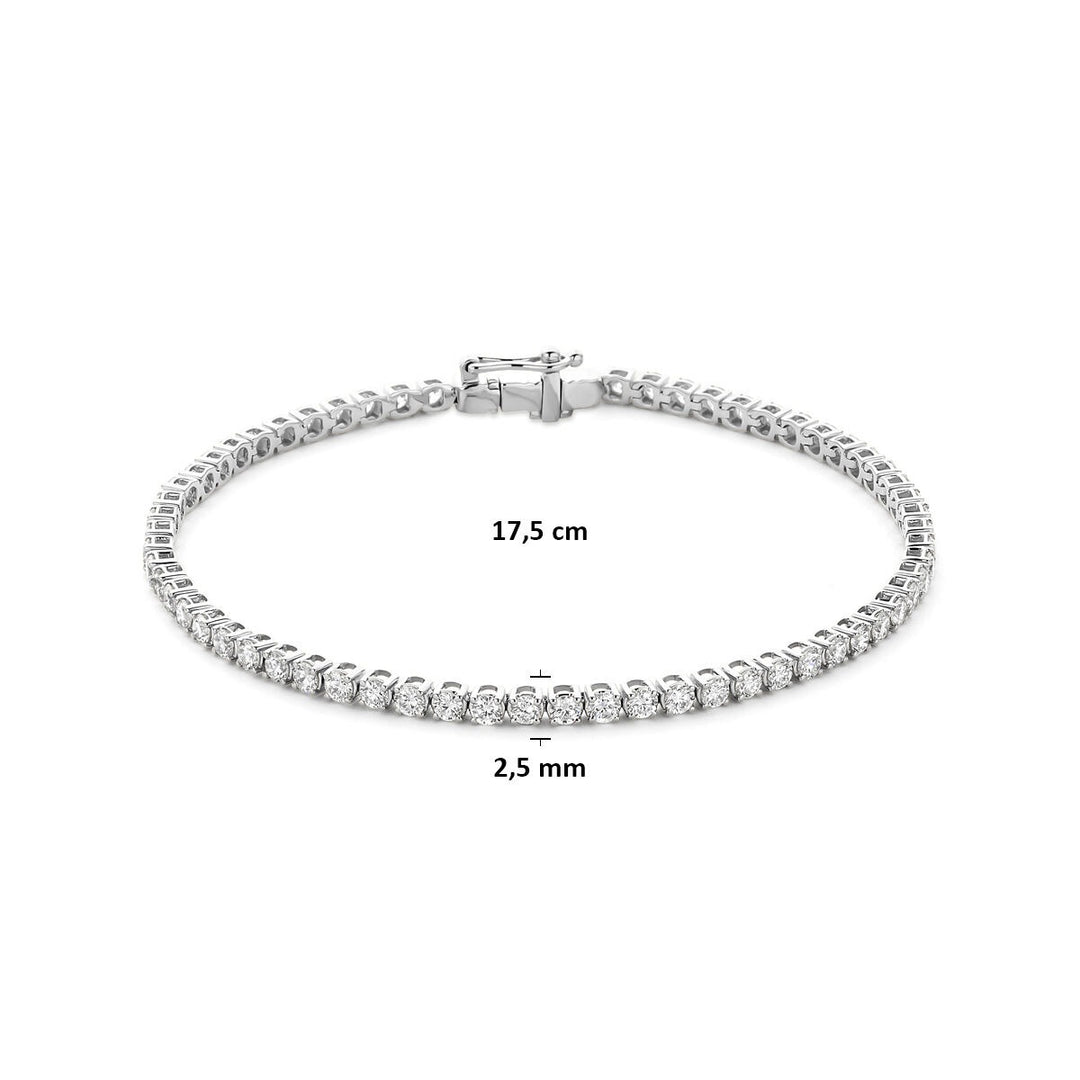 14k Witgouden tennis armband met lab grown diamant
