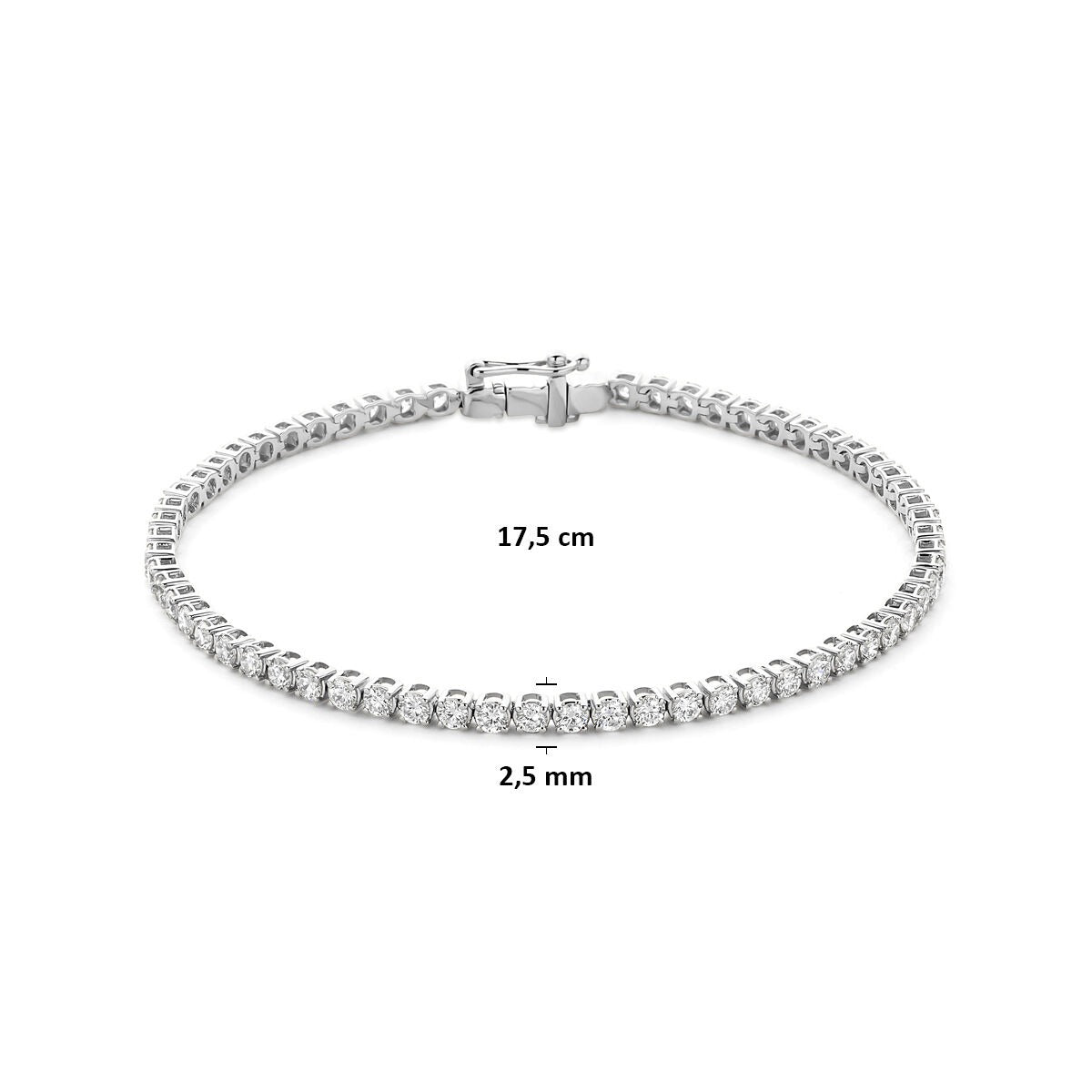 14k Witgouden tennis armband met lab grown diamant