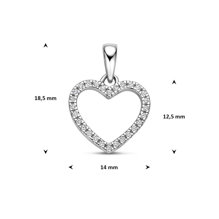 Gerhodineerd 925 Zilveren Hanger met Zirkonia Entourage