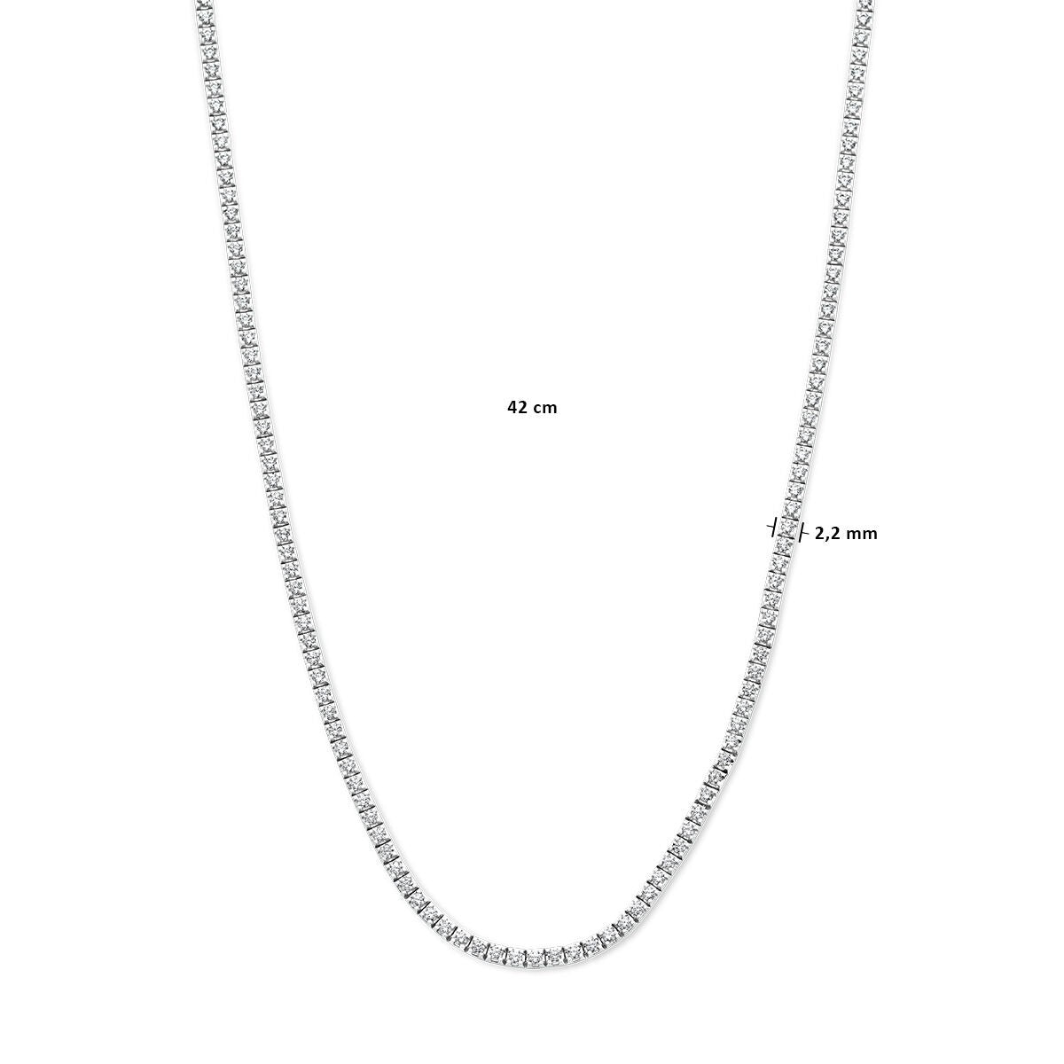 tennis necklace lab grown diamond 3.00ct g si 2.2 mm 42 cm 14K white gold