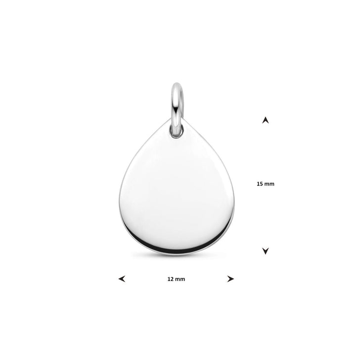 925 Gerhodineerd Zilveren Graveerhanger Druppel