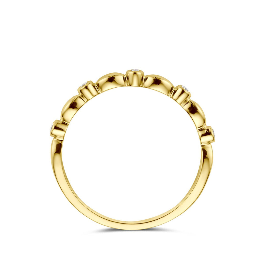 14k Geelgouden damesring met diamant – verfijnde solitaire