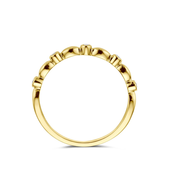 14k Geelgouden damesring met diamant – verfijnde solitaire