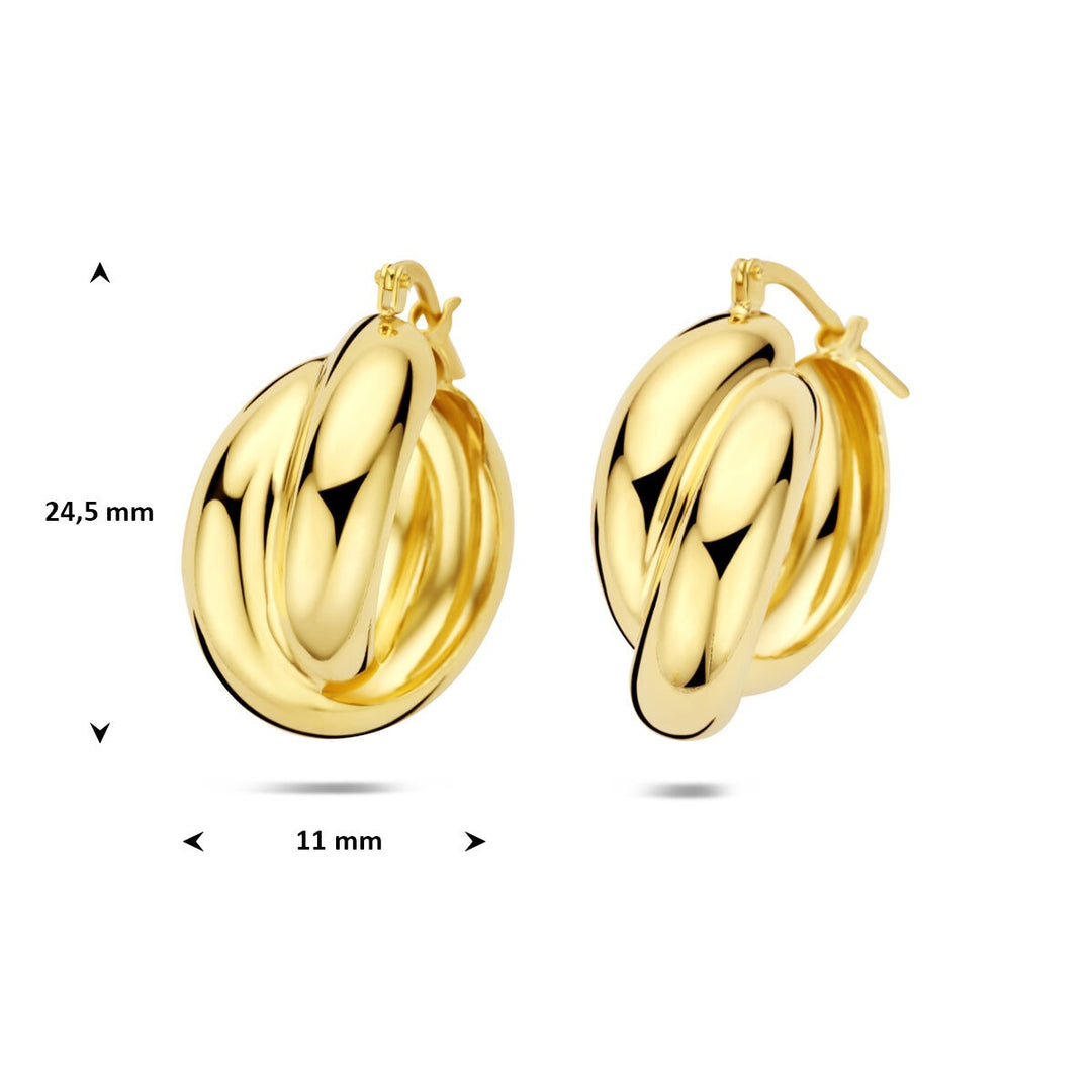 Verguld 925 zilveren oorringen 24.5 x 11 mm