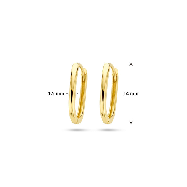 9k Geelgouden paperclip klapoorringen – Minimalistisch design met moderne flair