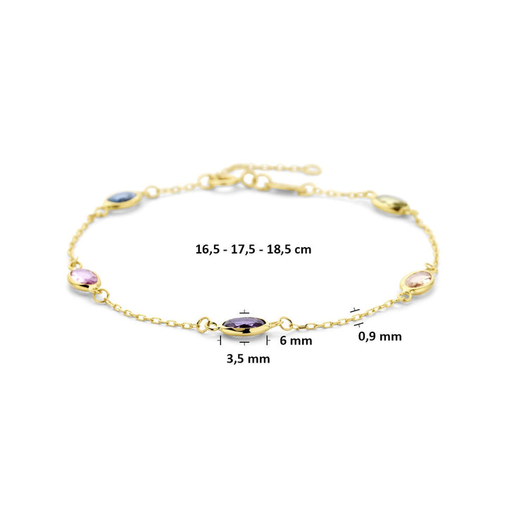 14k Geelgouden Armband met Synthetische Edelstenen