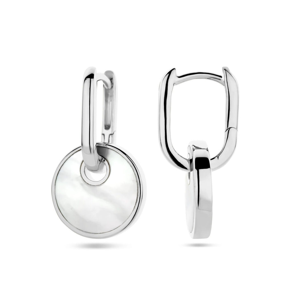 drop earrings mother of pearl silver rhodium plated