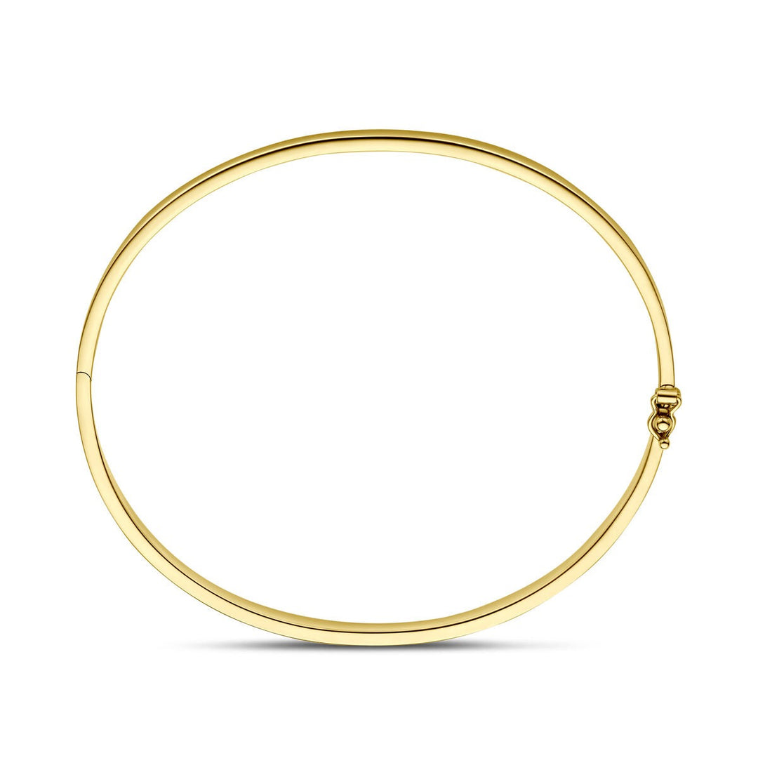 14k Geelgouden bangle armband met zilveren kern