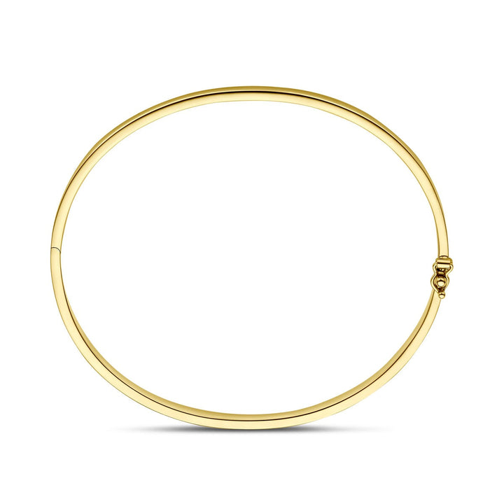 14k Geelgouden bangle armband met zilveren kern