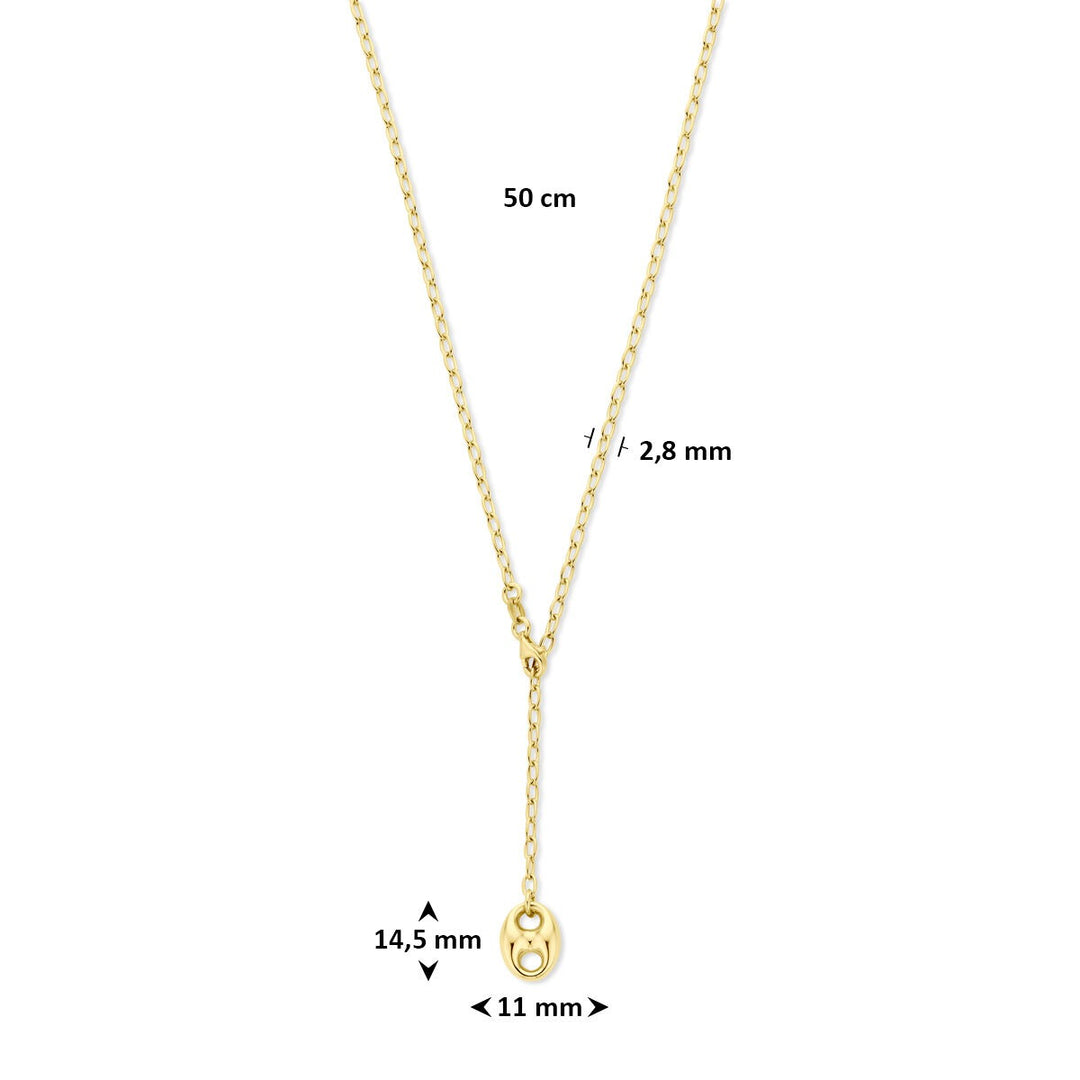 Verguld 925 zilveren ketting met hanger koffieboon