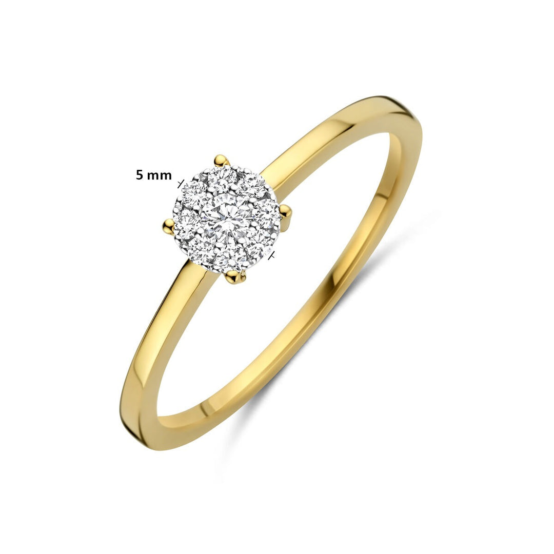 14k Bicolor dames ring met diamant – 0.13 ct