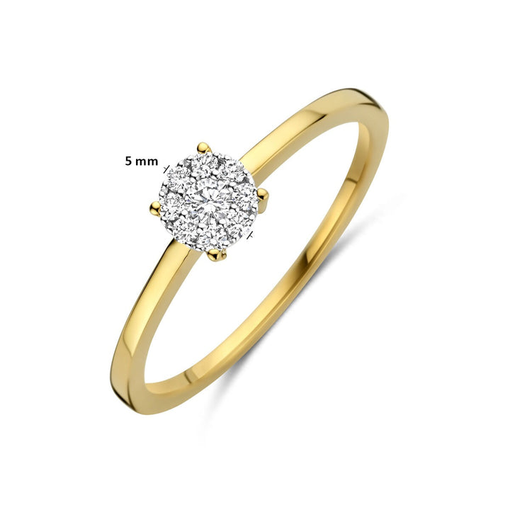 14k Bicolor dames ring met diamant – 0.13 ct