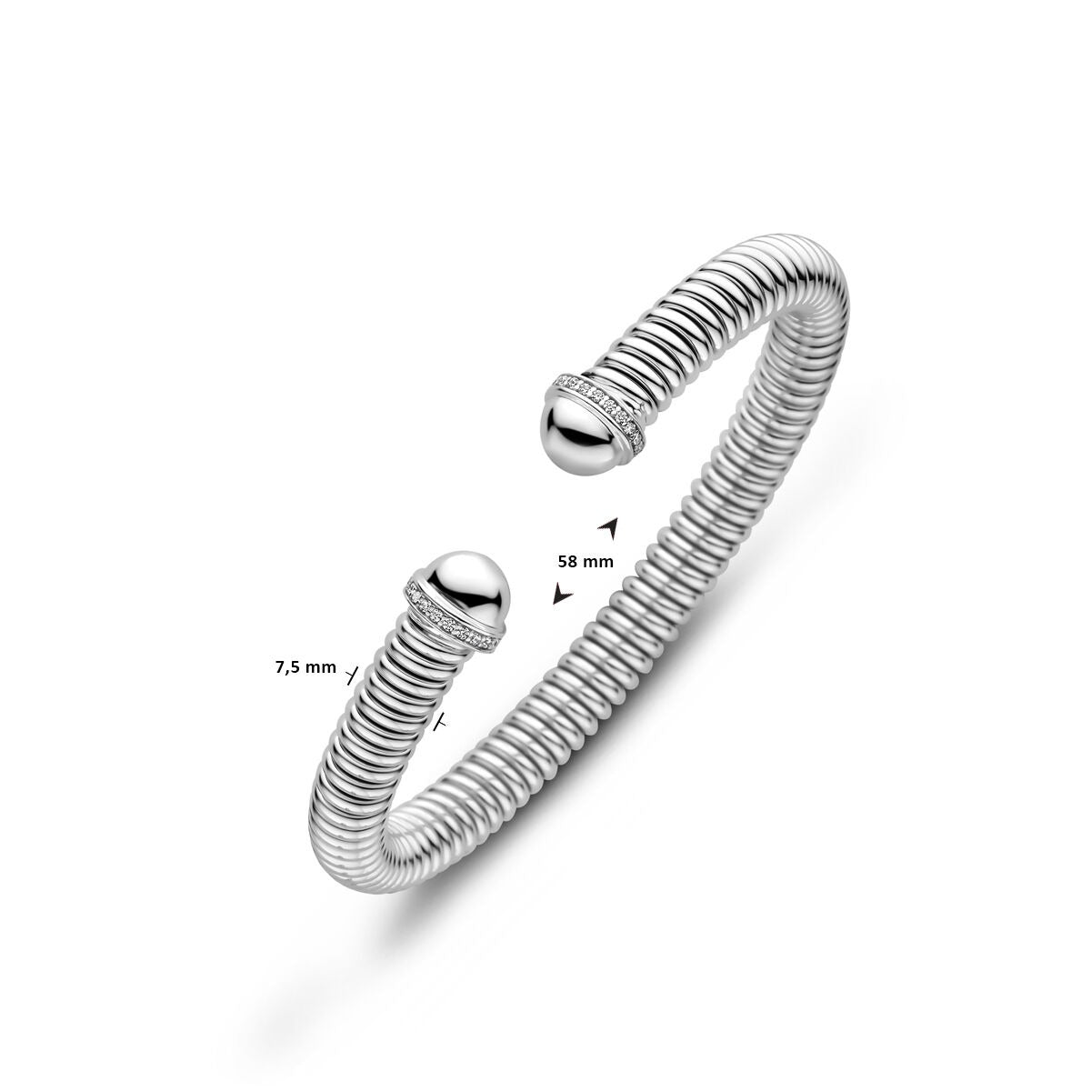Zilveren dames armband – gerhodineerde spang