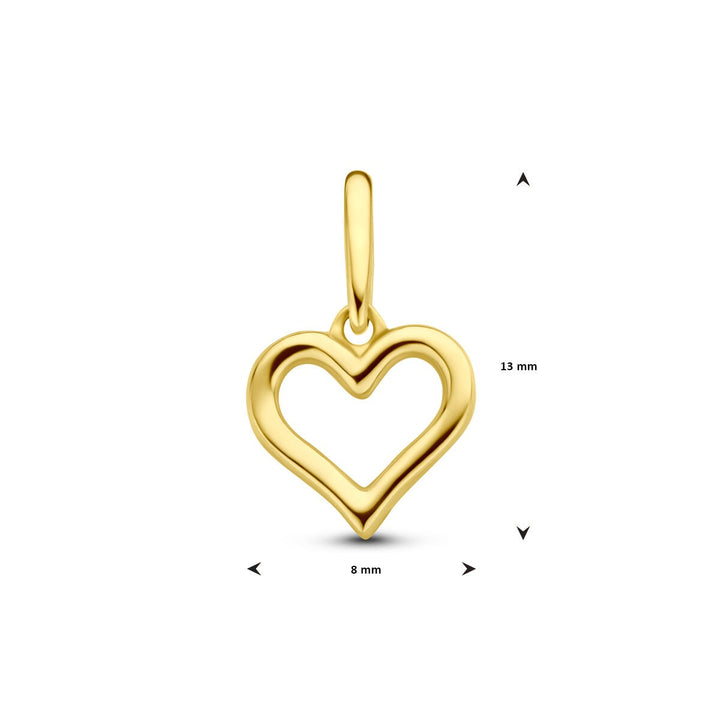 14k Geelgouden Hanger met Hart – Symbool van Liefde