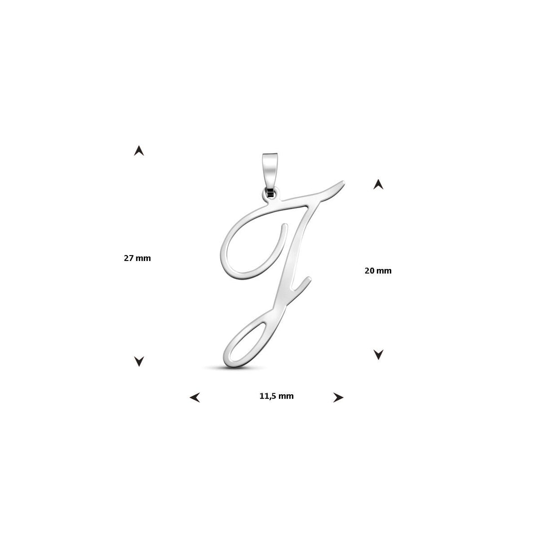Gerhodineerd zilveren letterhanger