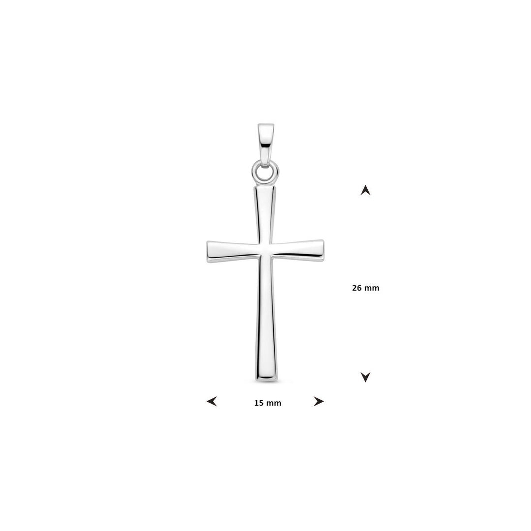 Zilveren kruis hanger – gerhodineerd 925 zilver