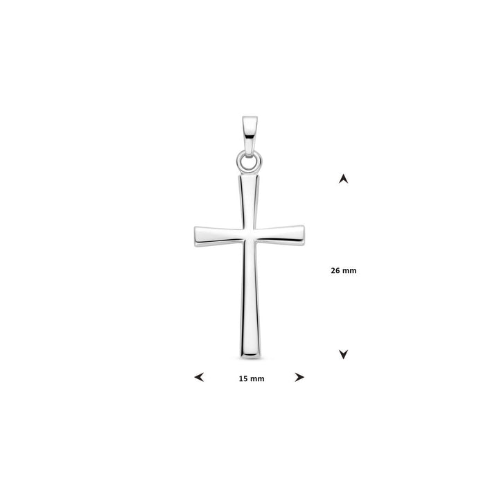 Zilveren kruis hanger – gerhodineerd 925 zilver