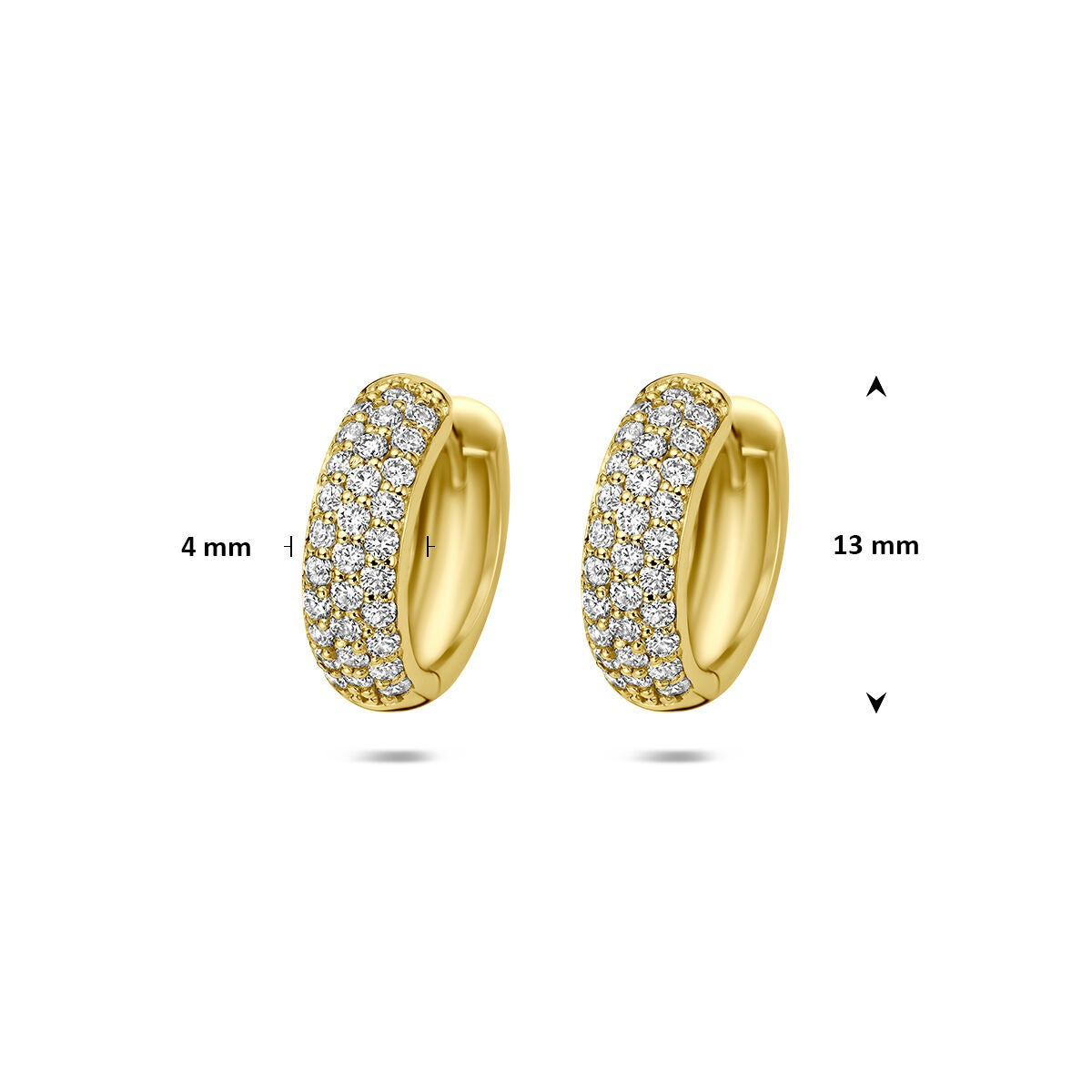 14k Geelgouden klapoorringen met lab grown diamant