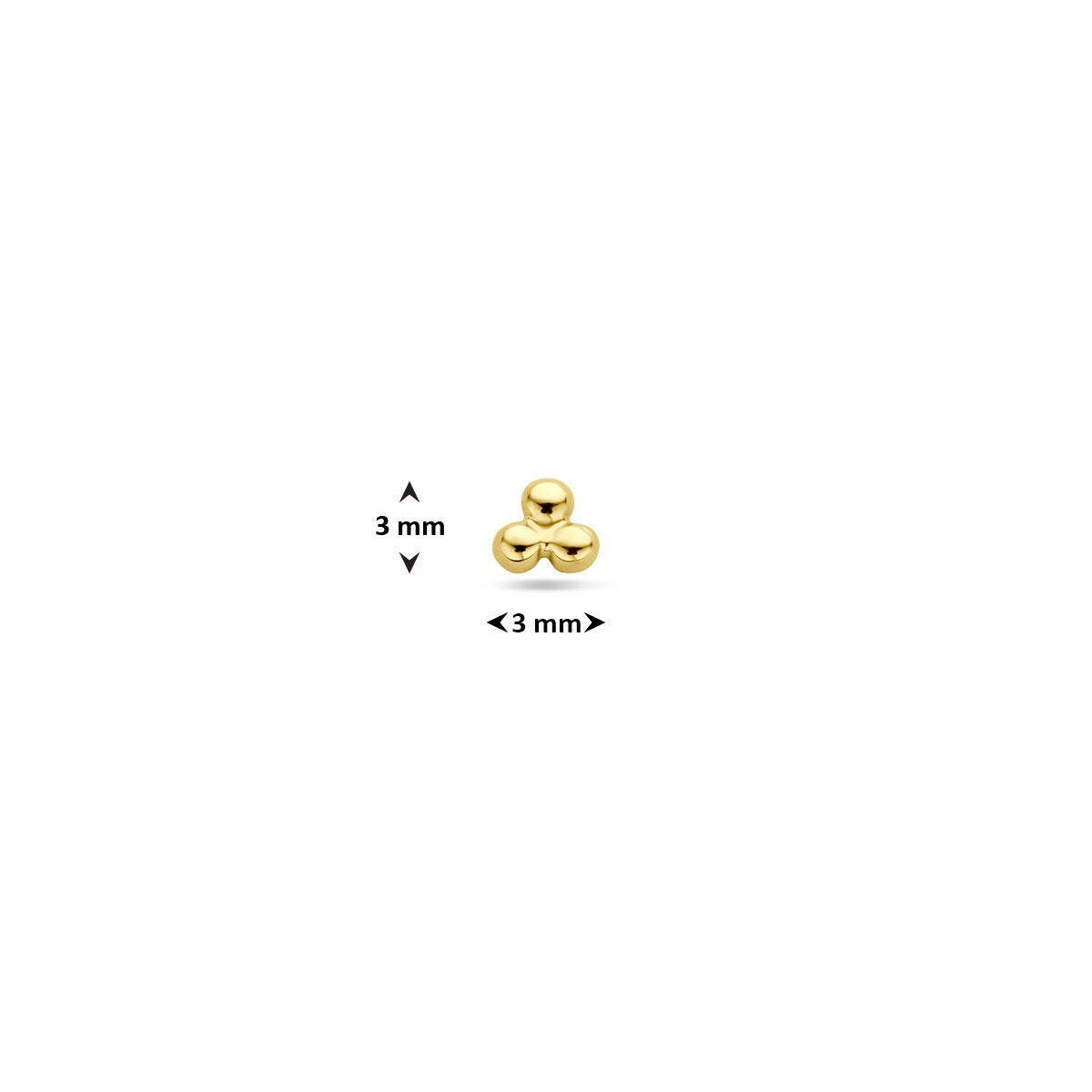 9k Geelgouden flat back piercing 3 mm