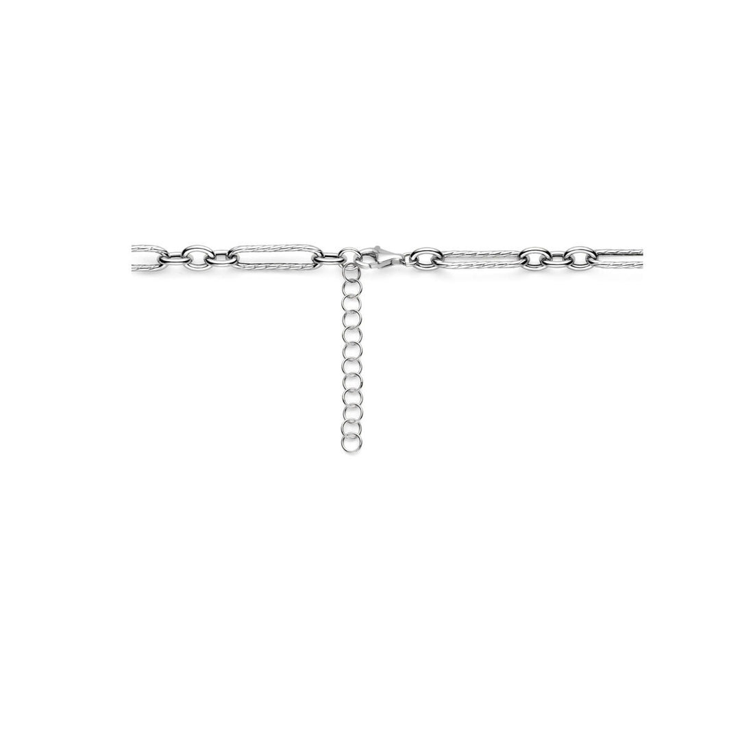 Halskette 7,5 mm 43 + 5 cm Silber rhodiniert