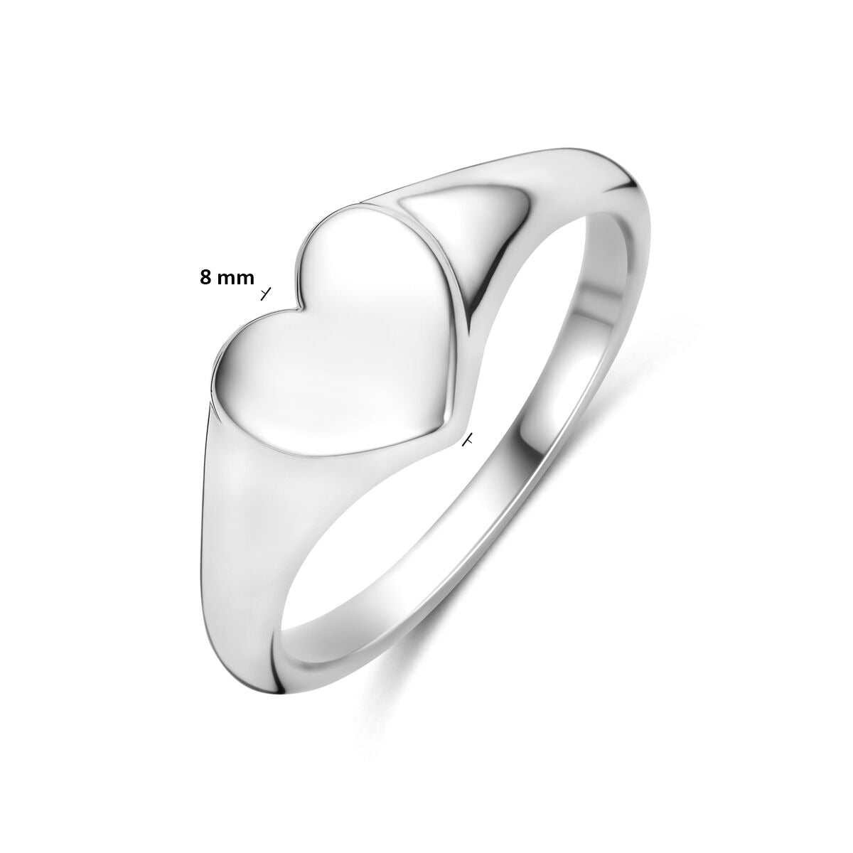 Gerhodineerd 925 zilveren ring met hartje