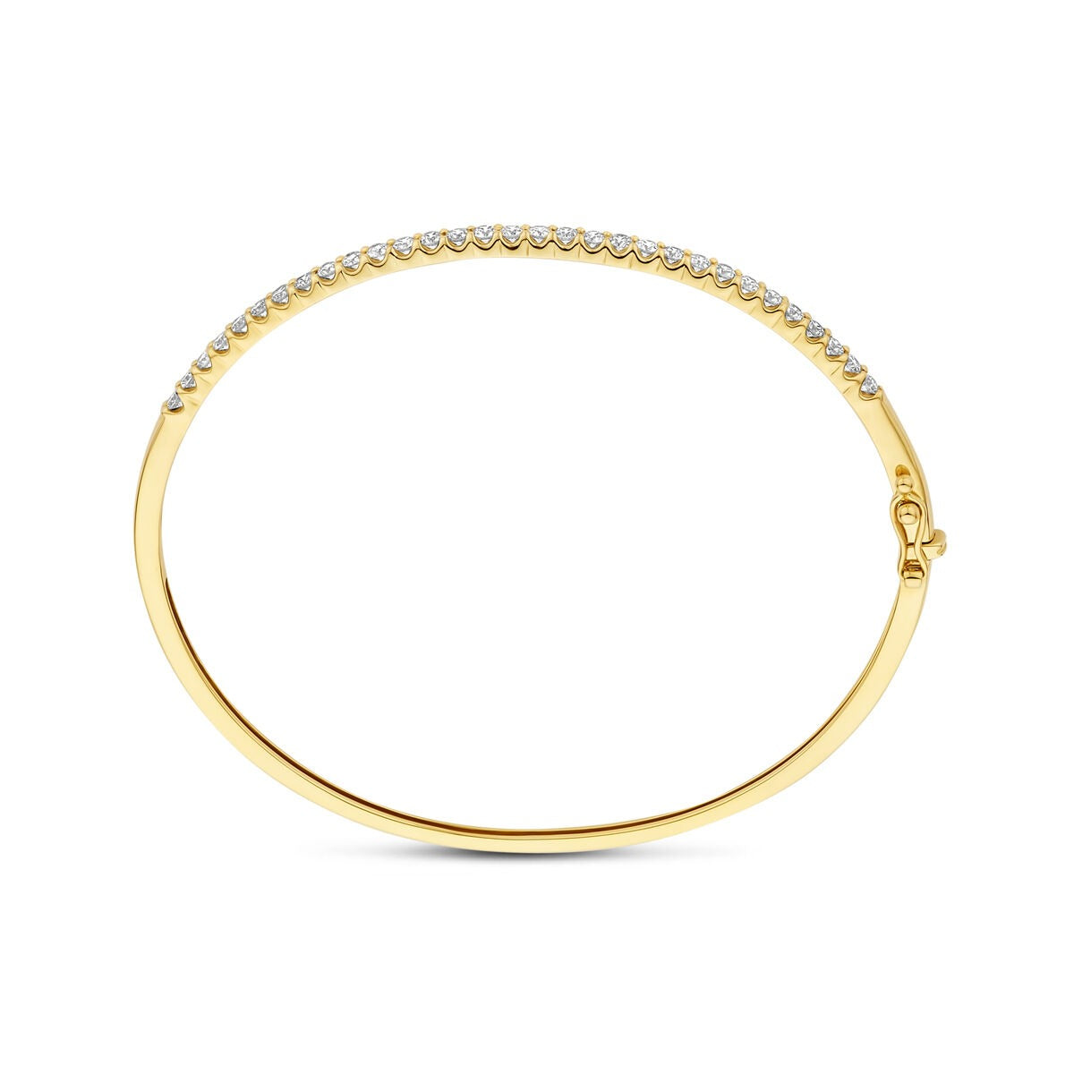 14k Geelgouden Bangle met Lab Grown Diamant 1.00ct