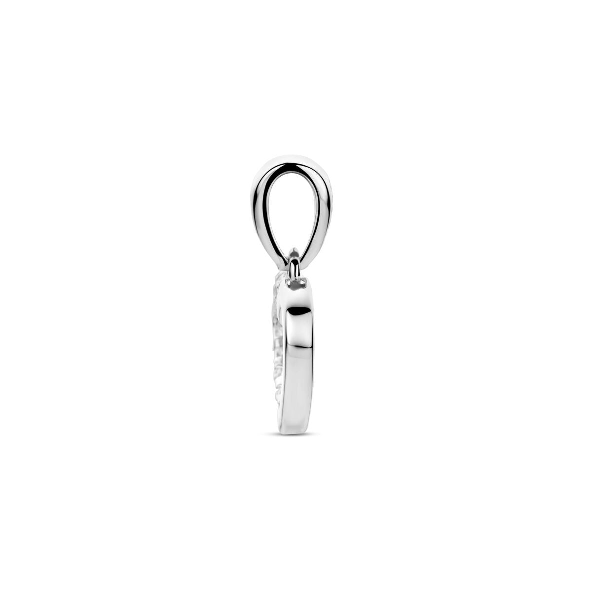 Zilveren hartjes hanger met zirkonia – gerhodineerd 925 zilver