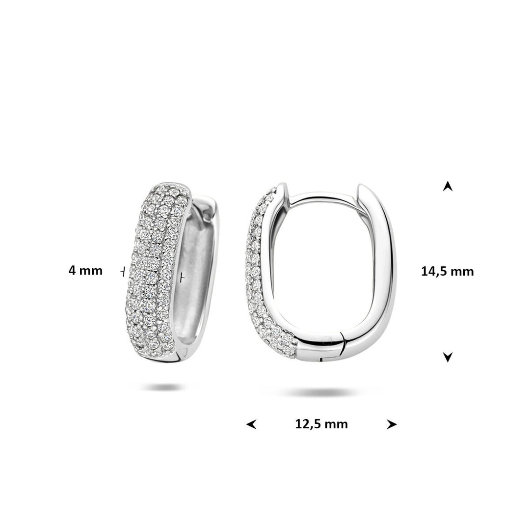 Gerhodineerd 925 zilveren oorringen met zirkonia