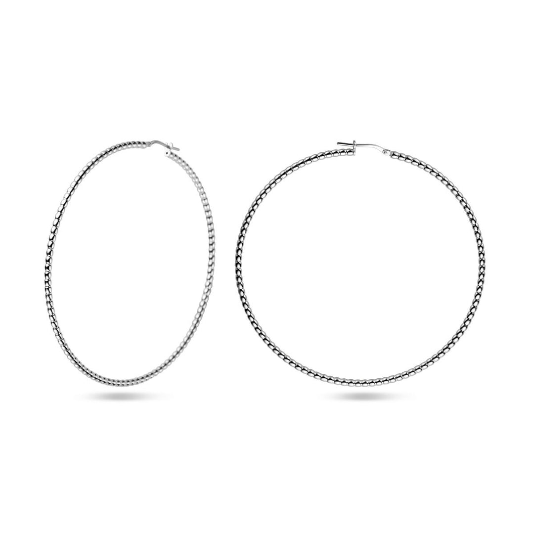 earrings 2.5 mm silver rhodium plated