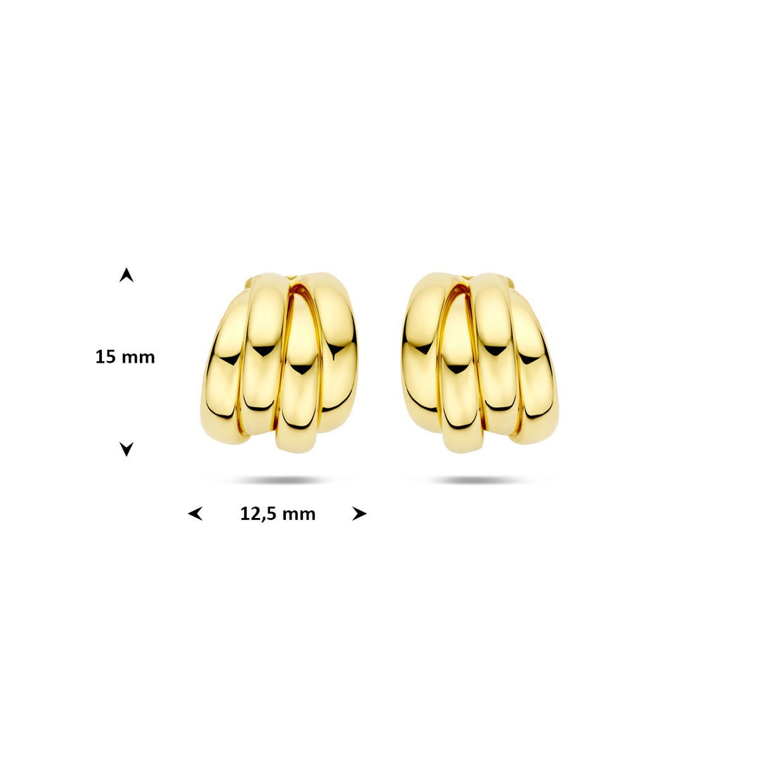 Verguld 925 zilveren stekeroorringen 15 x 12.5 mm