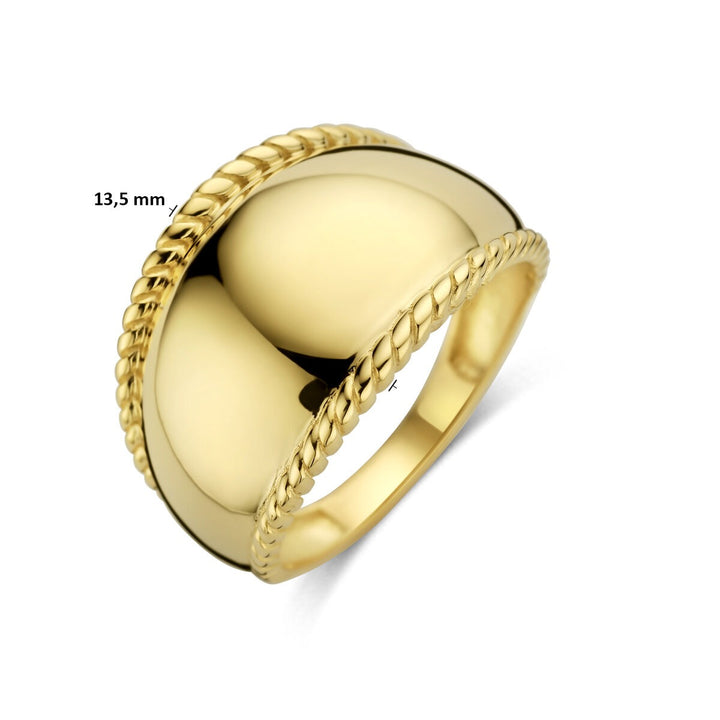14k Geelgouden dames balloon ring – 13,5 mm breed
