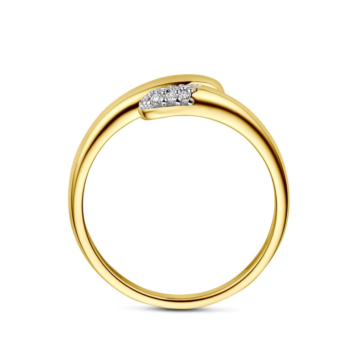 14k Geelgouden ring met diamant