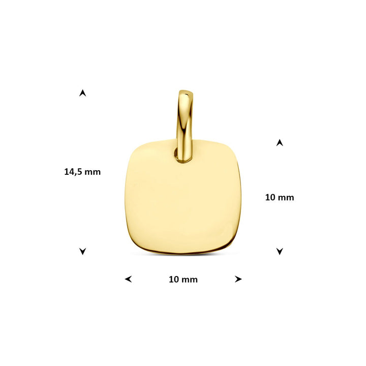 14k Geelgouden Graveerhanger Vierkant
