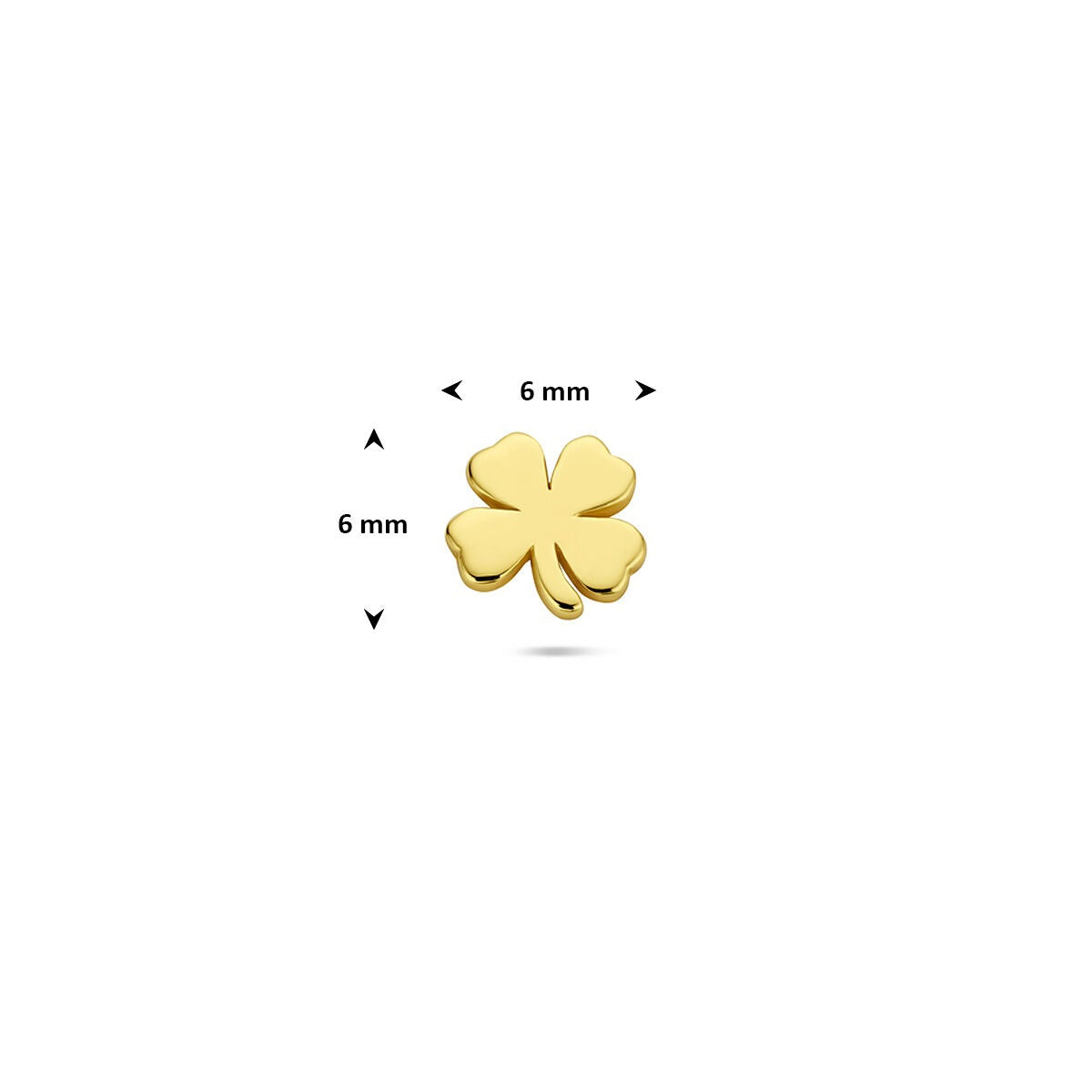 Verguld zilveren flat back piercing klavertje – 925 zilver