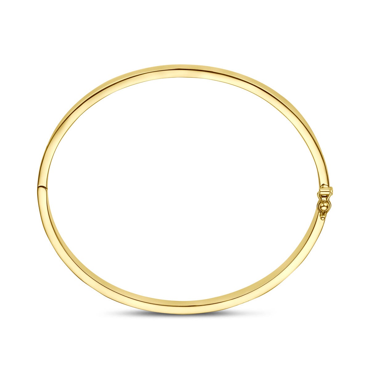 9k Geelgouden bangle armband met zilveren kern