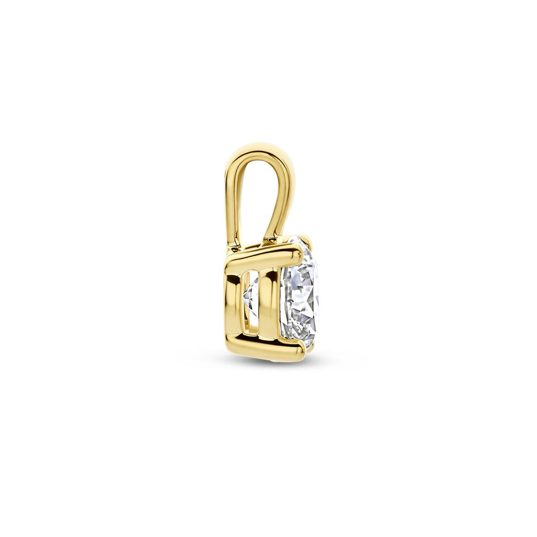 14k Geelgouden hanger met lab grown diamant – Briljant geslepen 0.50 ct