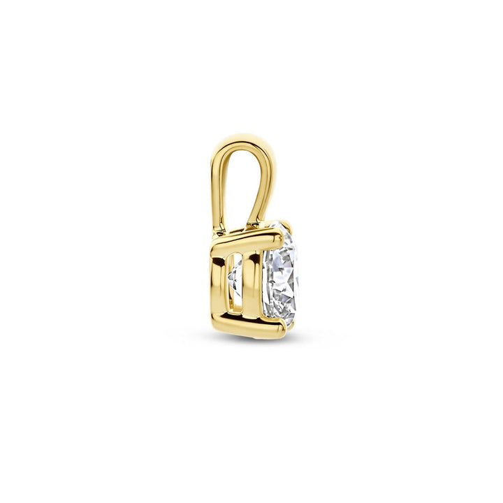 14k Geelgouden hanger met lab grown diamant – Briljant geslepen 0.50 ct