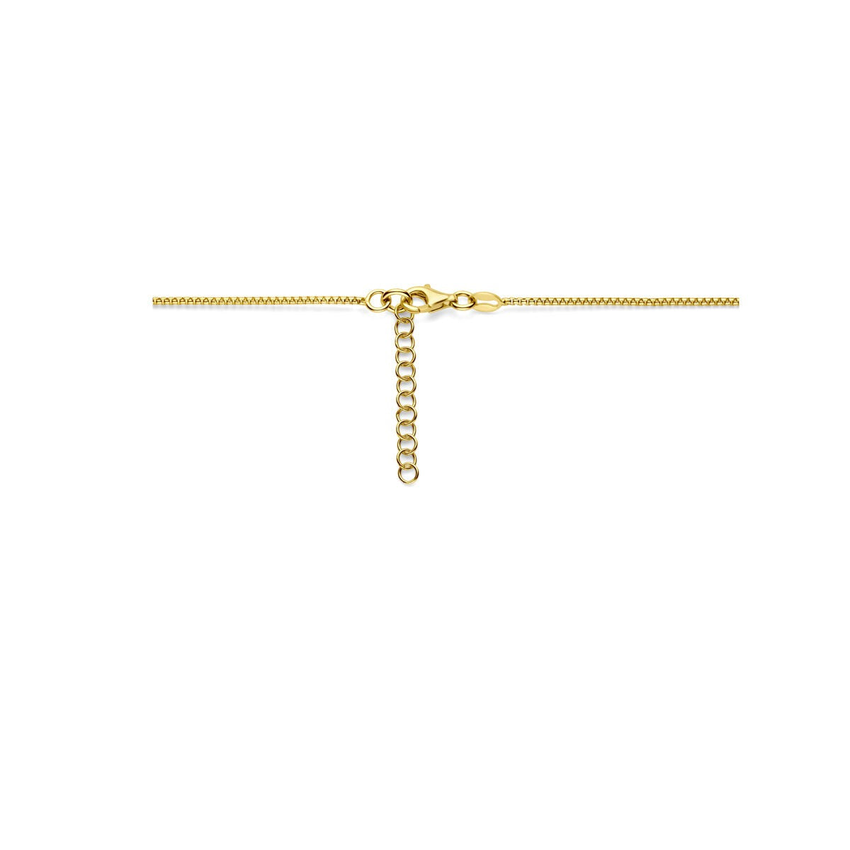 necklace balls 42 + 3 cm 3 micron silver gold plated (yellow)