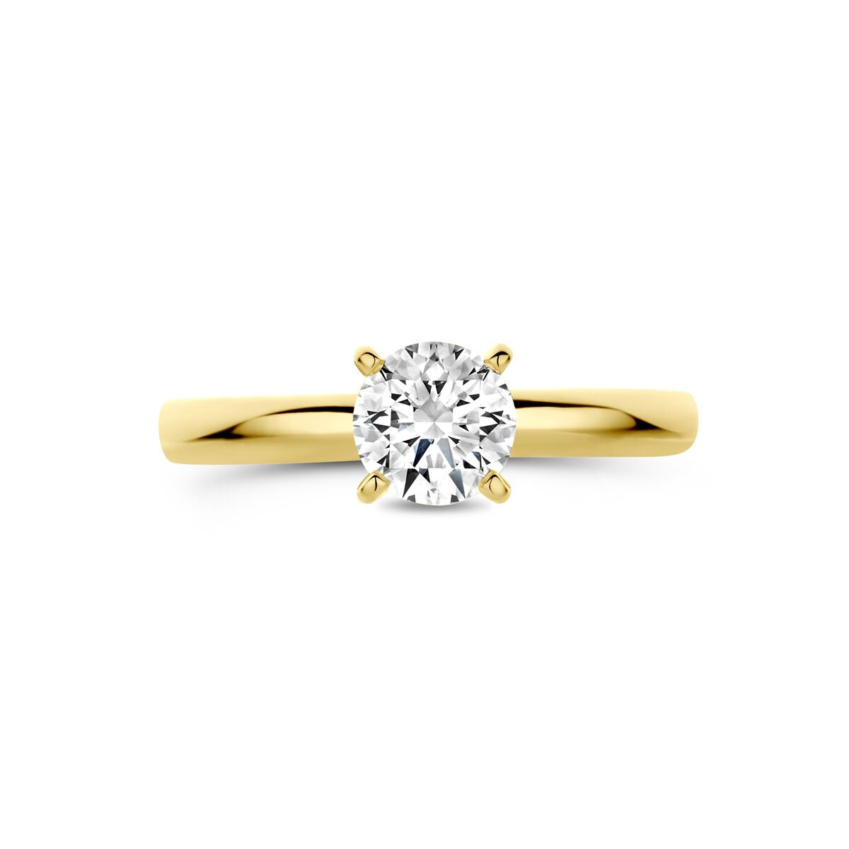 14k geelgouden ring met lab grown diamant 0.75ct