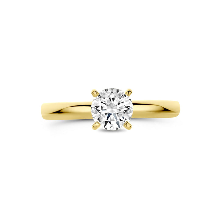 14k geelgouden ring met lab grown diamant 0.75ct
