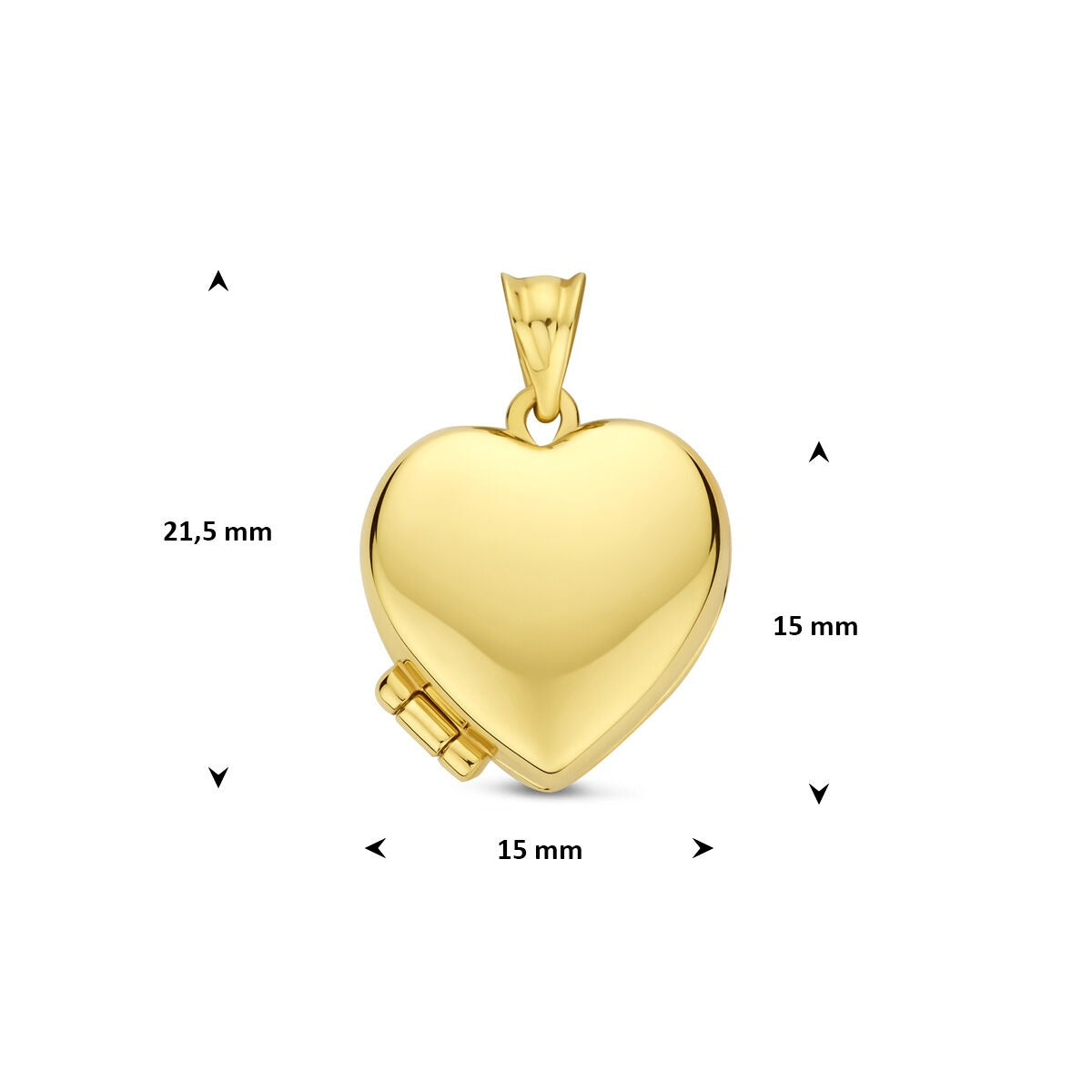 14k Geelgouden Hartjes Medaillon 15 mm