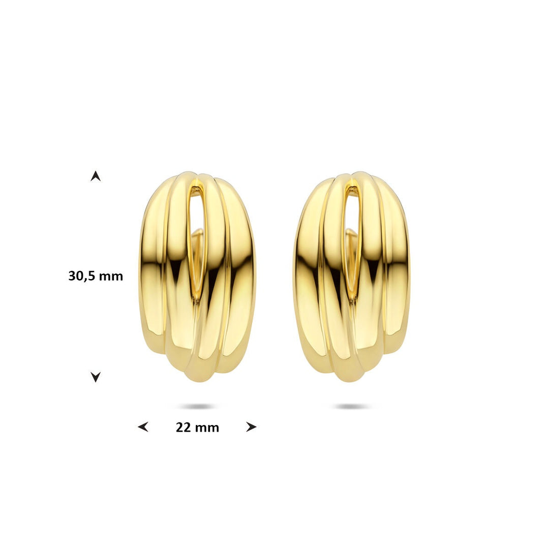 Verguld zilveren stekeroorringen – elegante vorm met gouden glans