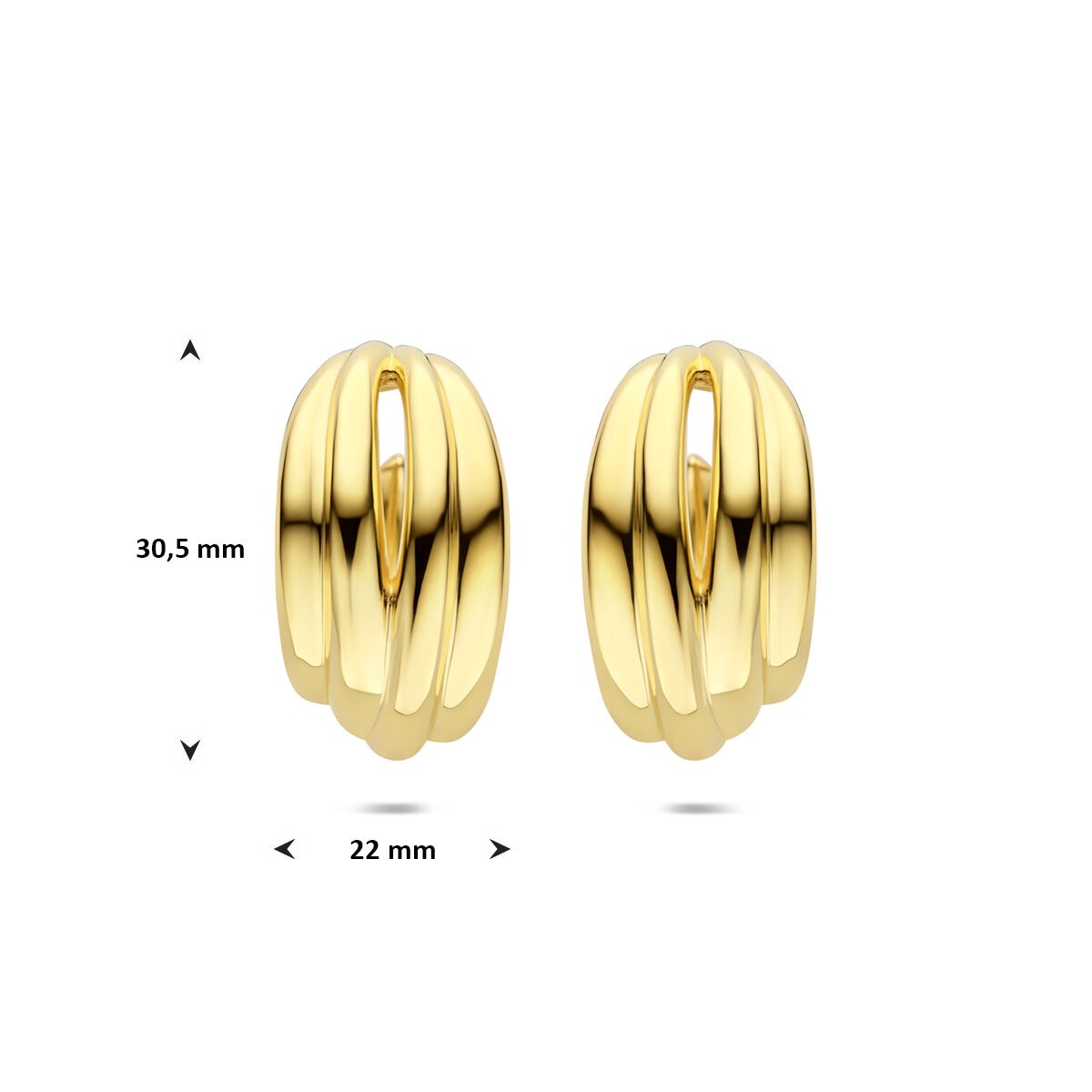 Verguld zilveren stekeroorringen – elegante vorm met gouden glans